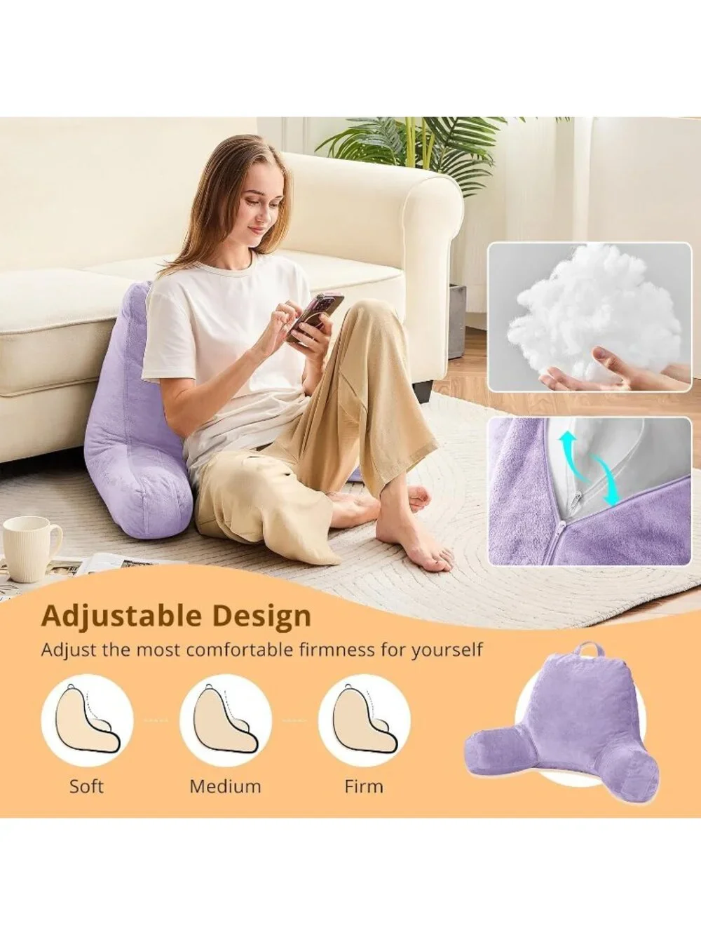 〽️Reading Pillow for Bed Back Pillow Sitting Up 18